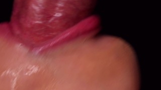 Incredible cock-milking close-up with cum in mouth!